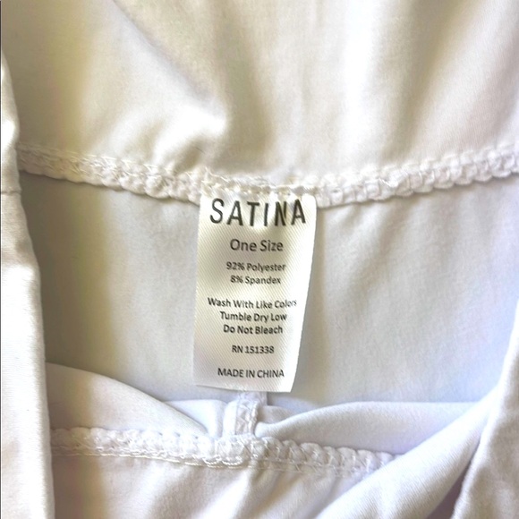 SATINA White High-Waisted Leggings One Size - Picture 5 of 5